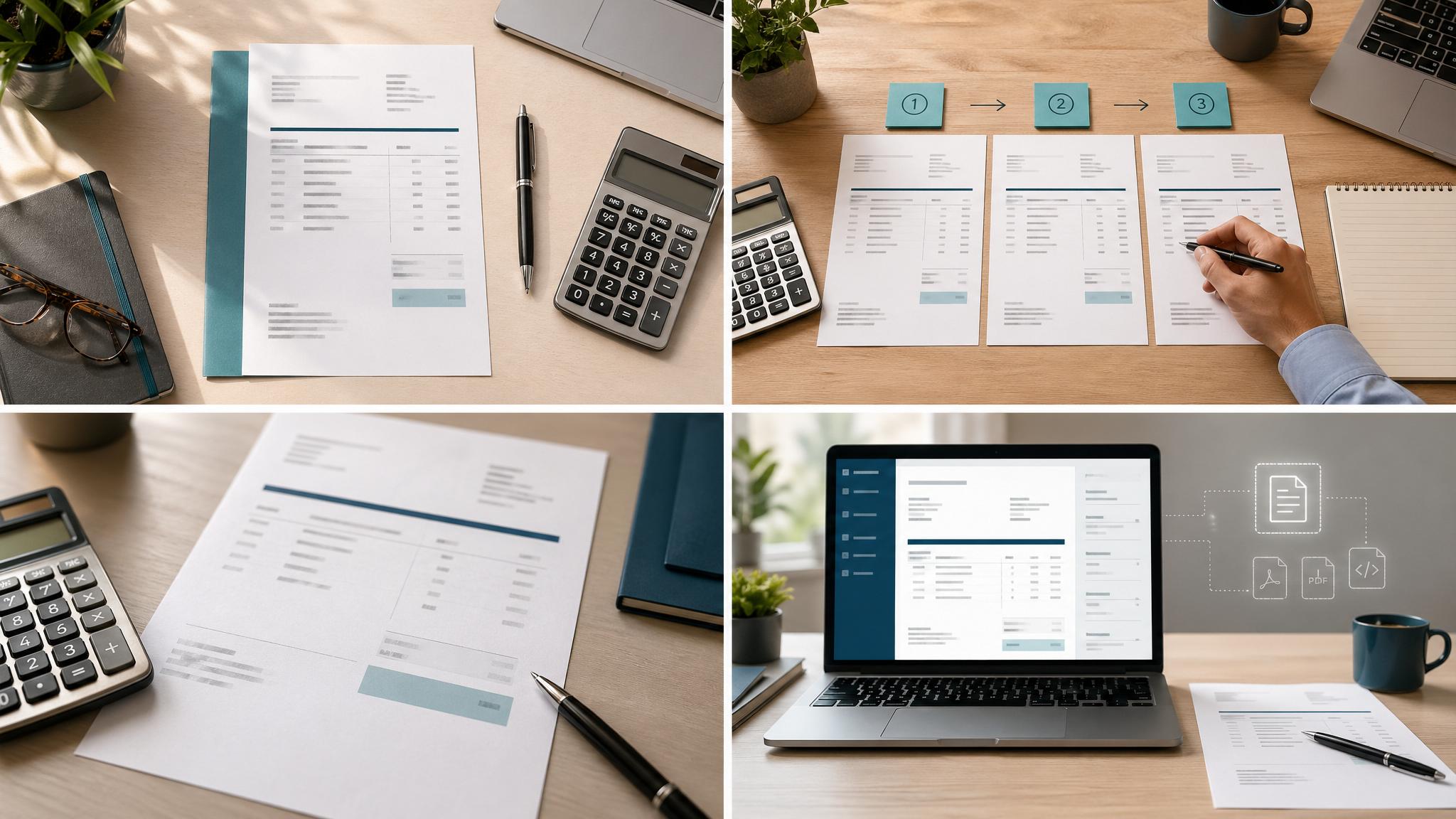 Kleinunternehmer Rechnung schreiben mit Checkliste und Stift